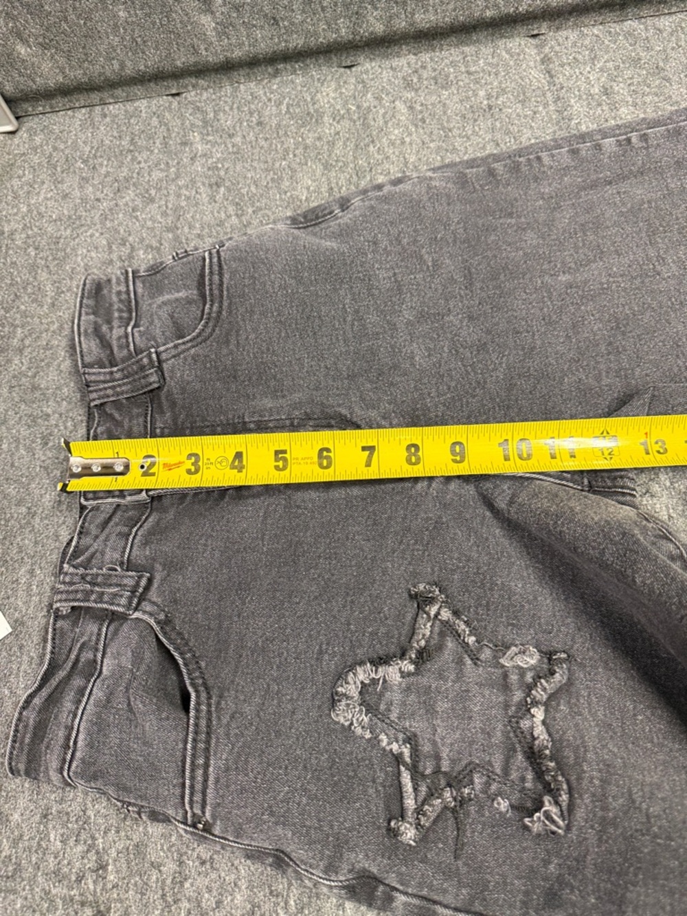 Hot Topic Black Wide-Leg Jeans with Star Appliqués - Picture 7 of 8